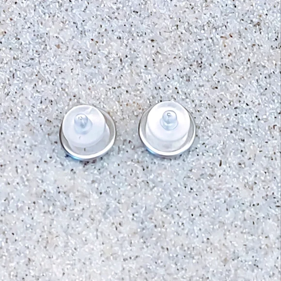 DRUZY PEACOCK AGATE 12mm PIERCED STAINLESS STEEL EARRINGS GIFT BOX INCLUDED - Picture 3 of 5